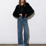 Saville Marabou Jacket Onyx