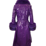 London Patent Coat in Aubergine - Mode & Affaire