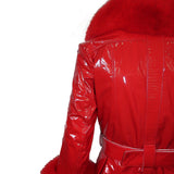 London Patent Coat in Ruby - Mode & Affaire