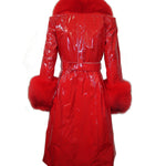 London Patent Coat in Ruby - Mode & Affaire