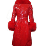 London Patent Coat in Ruby - Mode & Affaire