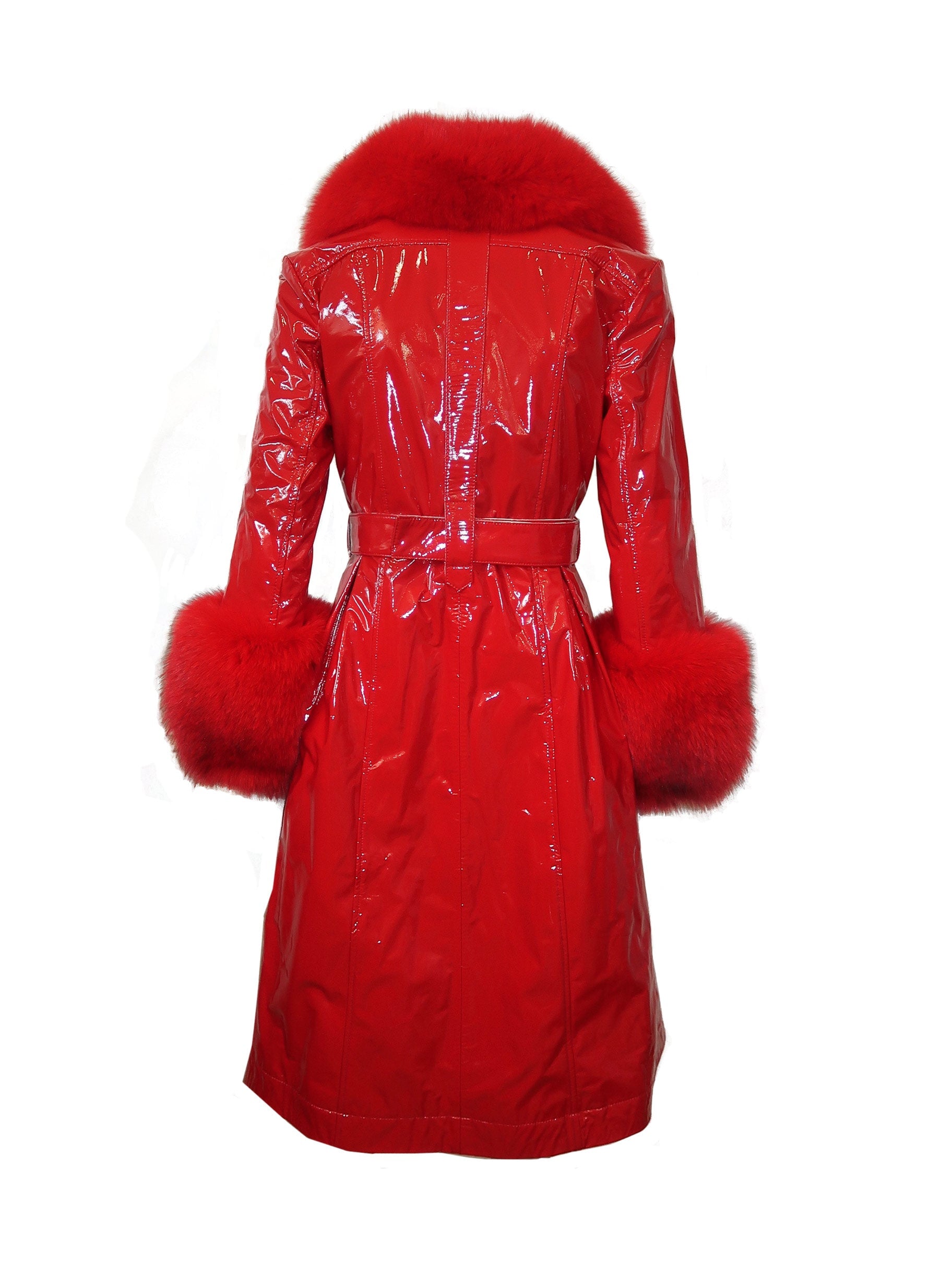 London Patent Coat in Ruby - Mode & Affaire