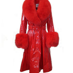 London Patent Coat in Ruby - Mode & Affaire