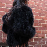 Saville Marabou Jacket Onyx