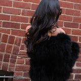 Saville Marabou Jacket Onyx