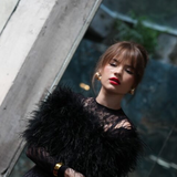 Black Ostrich Feather Bandeaux