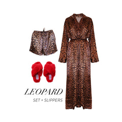 Leopard Robe + Slipper Bundle