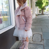 Lulu Biker Jacket in Dusty Pink