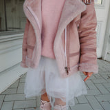 Lulu Biker Jacket in Dusty Pink