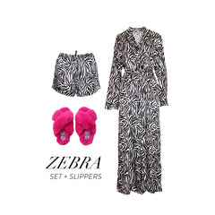 Zebra Robe + Slipper Bundle