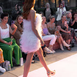 'Last Dance' Strapless Feather Dress Snow