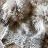 Double Pom Pom Beanie in Grey - Mode & Affaire