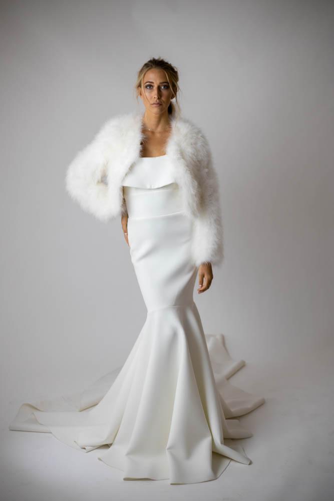 Valentina Feather Jacket Snow - Mode & Affaire