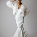 Valentina Feather Jacket Snow - Mode & Affaire