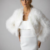 Valentina Feather Jacket Snow - Mode & Affaire