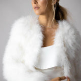 Valentina Feather Jacket Snow - Mode & Affaire