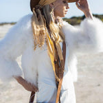 Valentina Feather Jacket Snow - Mode & Affaire