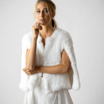 Aimer White Bridal Cape in Snow - Mode & Affaire