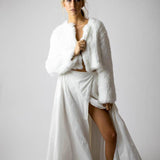 Laci White Fur Jacket in Snow - Mode & Affaire